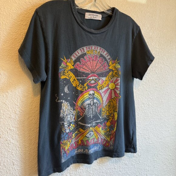 Daydreamer x Free People She’s A Rainbow Dreamland Tee \\ Size XS // Black - Picture 3 of 9